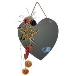 Herz-Memotafel weihnachtlich dekoriert