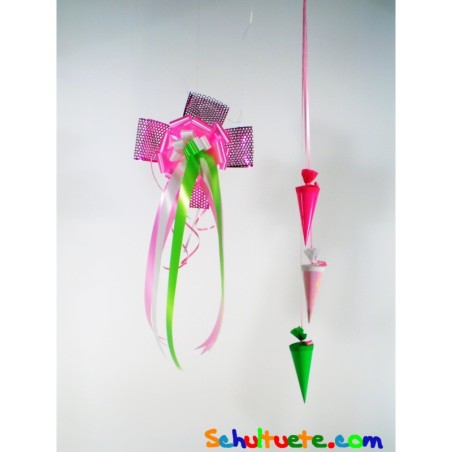 Schleife rosa-rosa-weiß-hellgrün
