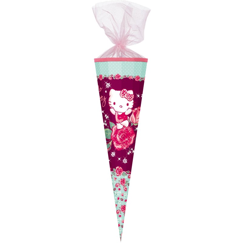 Zuckertüte "Hello Kitty-Rosengarten" 85cm, mit Glitzer Zuckertüte "Hello Kitty-Rosengarten" 85cm, mit Glitzer