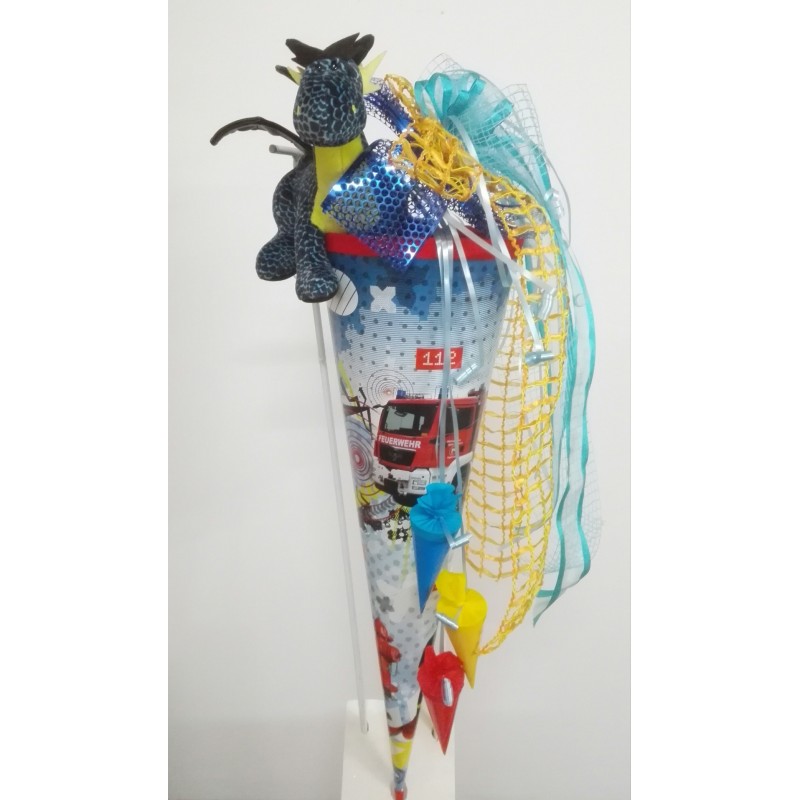 Zuckertüte "Feuerwehr" 70cm, mit Zuckertütenschleife, gefüllt Variante Plüsch Zuckertüte "Feuerwehr" 70cm, mit Zuckertütenschleife, gefüllt Variante Plüsch