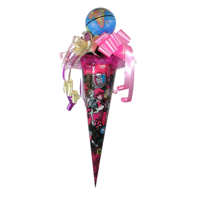 Zuckertüte "Monster High" 50cm mit Globusschleife, gefüllt Zuckertüte "Monster High" 50cm mit Globusschleife, gefüllt