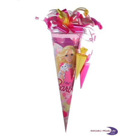 Zuckertüte "Barbie-Haustiere" 50cm, mit Zuckertütenschleife und zwei kleinen Tüten