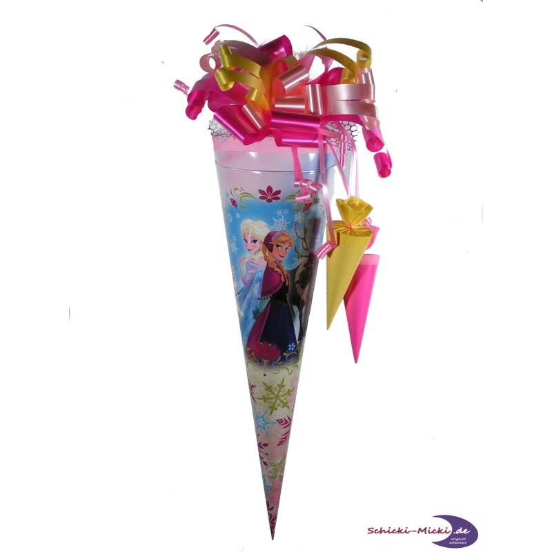Zuckertüte "Eiskönigin" 50cm, mit Zuckertütenschleife und zwei kleinen Tüten Zuckertüte "Eiskönigin" 50cm, mit Zuckertütenschleife und zwei kleinen Tüten