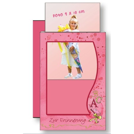 Fotorahmenkarte, rosa "Schulstart"