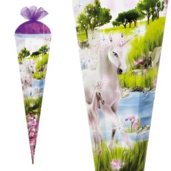 Zuckertüte "Einhorn mit Fohlen" mit Glitter 85cm