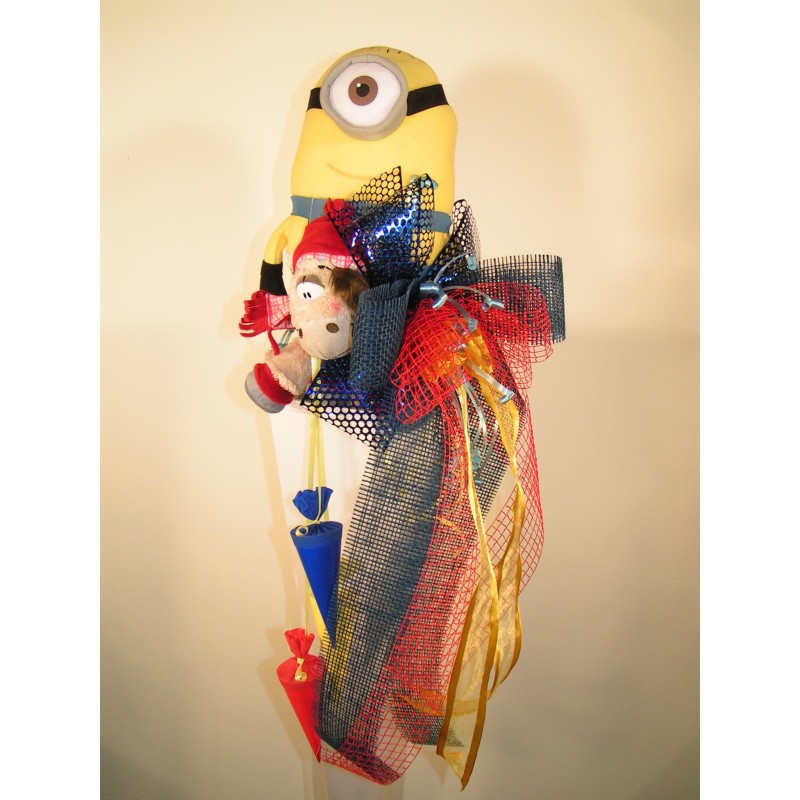 Schleife mit Minion und Pferd zum Stecken Schleife mit Minion und Pferd zum Stecken