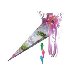 Zuckertüte "Einhorn mit Fohlen" 85cm, mit Zuckertütenschleife Schmetterling