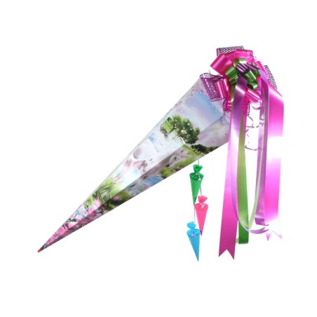 Zuckertüte "Einhorn mit Fohlen" 85cm, mit Zuckertütenschleife