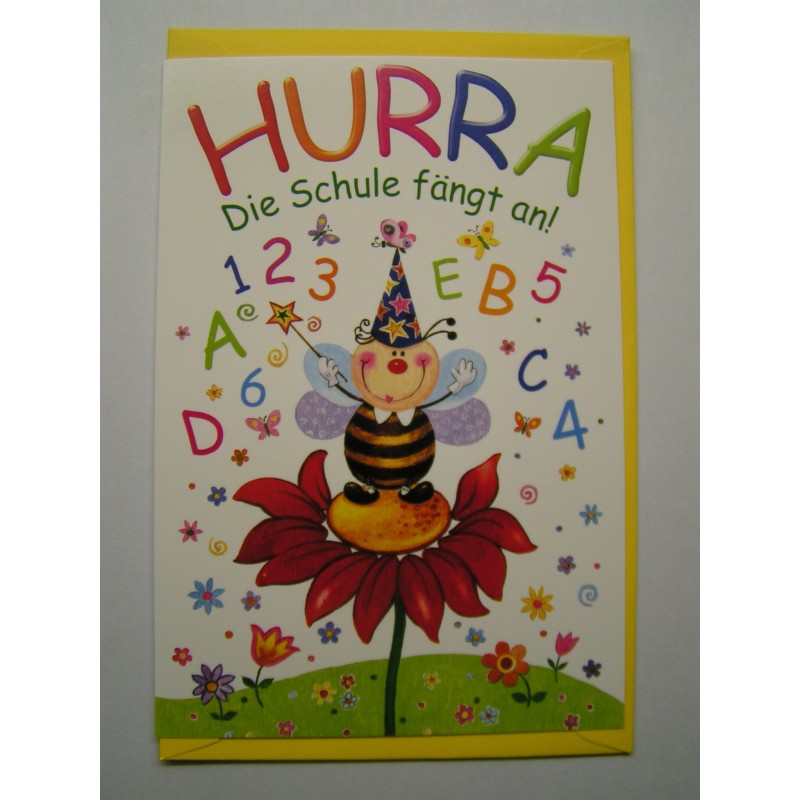 Schulanfangskarte "HURRA - Die Schule fängt an" Schulanfangskarte "HURRA - Die Schule fängt an"