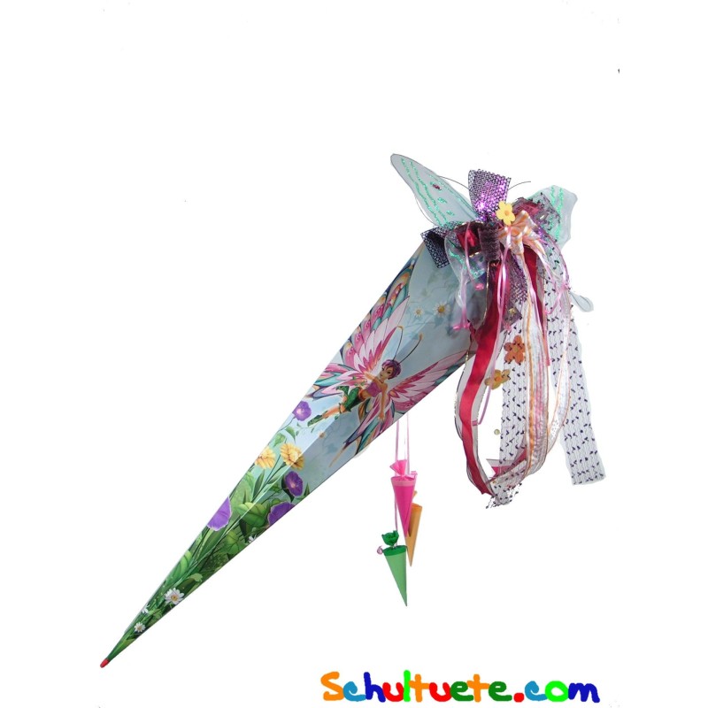 Zuckertüte "Schmetterlingsfee" 100cm, mit Zuckertütenschleife Schmetterling Zuckertüte "Schmetterlingsfee" 100cm, mit Zuckertütenschleife Schmetterling