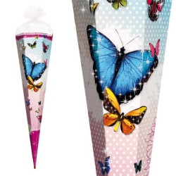 Zuckertüte "Butterfly" 85cm, mit Glitter