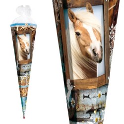 Zuckertüte "Pferd" 85cm, mit Blume