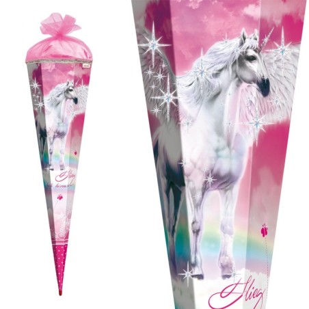 Zuckertüte "Pegasus" mit Glitter und Glitzerborte 85cm