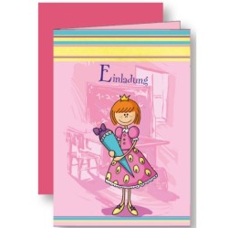 Einladungskarten, rosa "Schulbeginn"