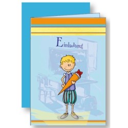 Einladungskarten, hellblau "Schulbeginn"