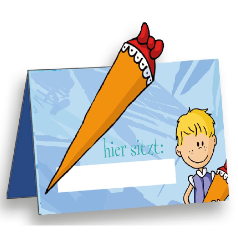 Tischkarten "Schulbeginn blau" Tischkarten "Schulbeginn blau"