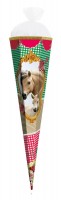 Zuckertüte 'Horse' mit Soundeffekt, Goldborte und Rüsche 85cm 